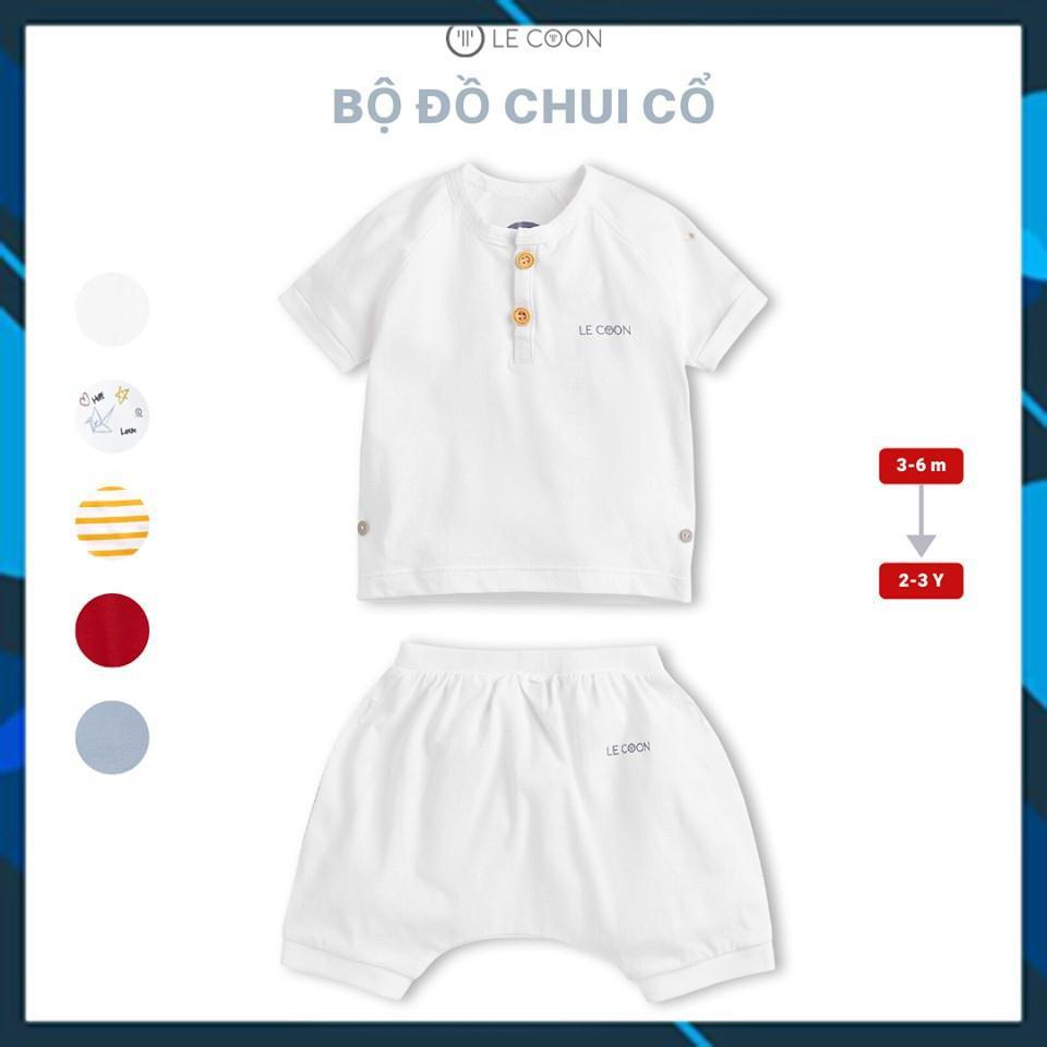 LE COON - LC04_11 Bộ đồ quần áo trẻ em chui cổ (3 tháng -  3 tuổi) chất liệu 100% cotton cho bé trai, bé gái