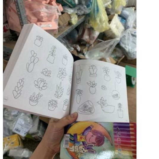 Vở tập tô 5000 hình kèm 12 bút chì màu cho bé - Tập tô màu cho bé
