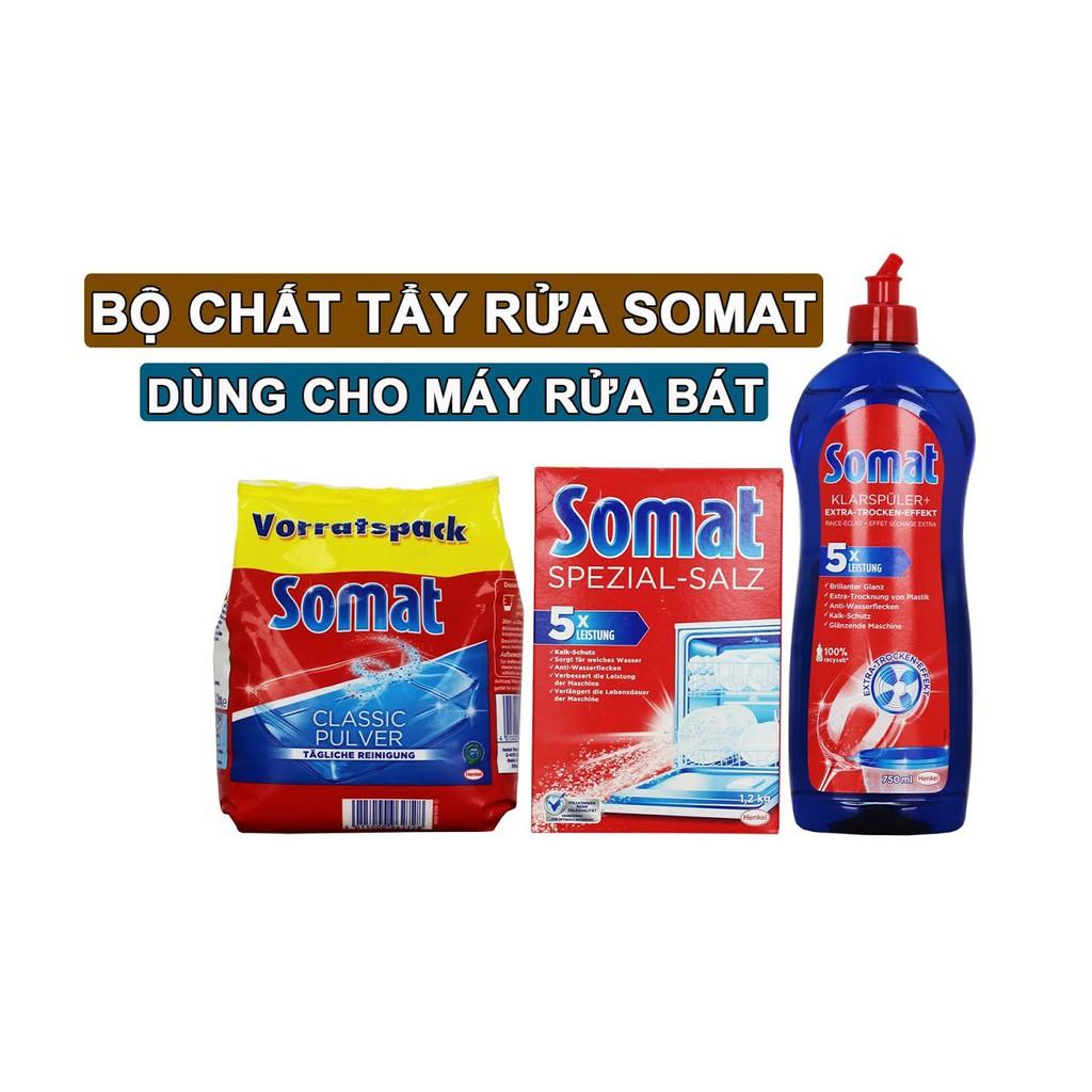Combo muối + Bột+ nước rửa Bát - Ly Somat 1.2kg - Đức dùng cho Máy Rửa Bát Chén