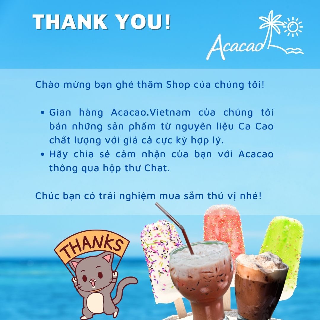 MUA 1 TĂNG 1 Bột cacao hòa tan CÓ ĐƯỜNG Acacao ca cao uống liền dạng gói TIỆN LỢI DINH DUONG