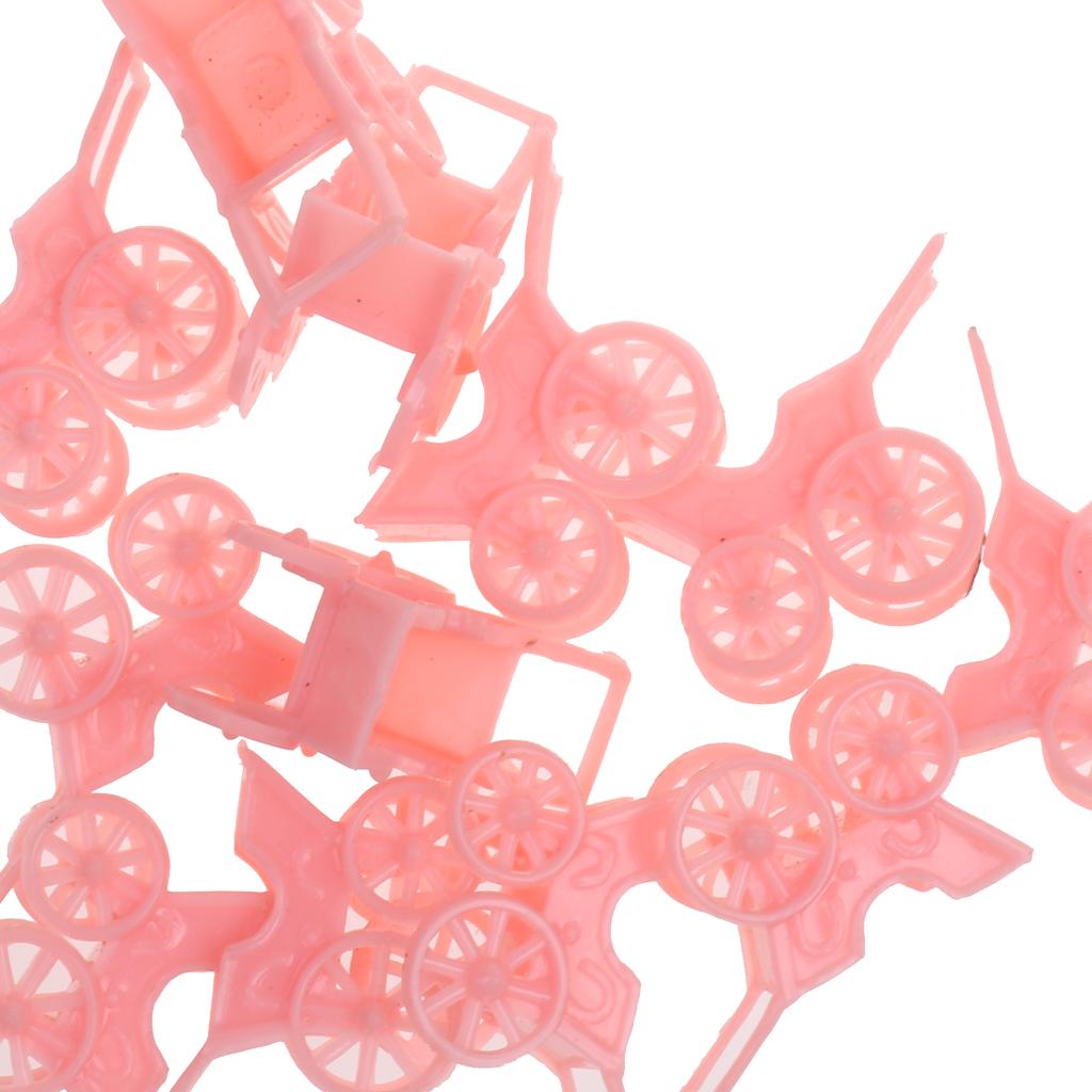 2x12pcs Cute Plastic Mini Carts Kids Toys Baby Shower Party Favors Pink