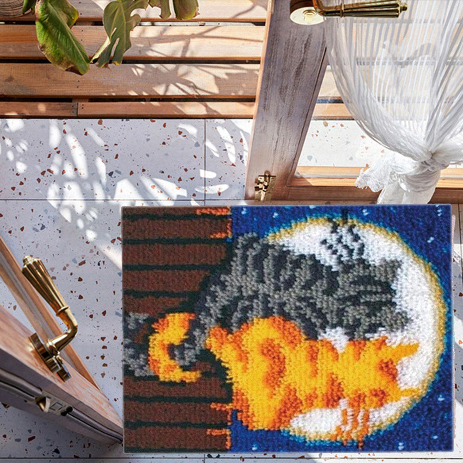 Latch Hook Rug Kit DIY Rug Crochet Yarn Kits Carpet Latch Hooking Kits for Festival