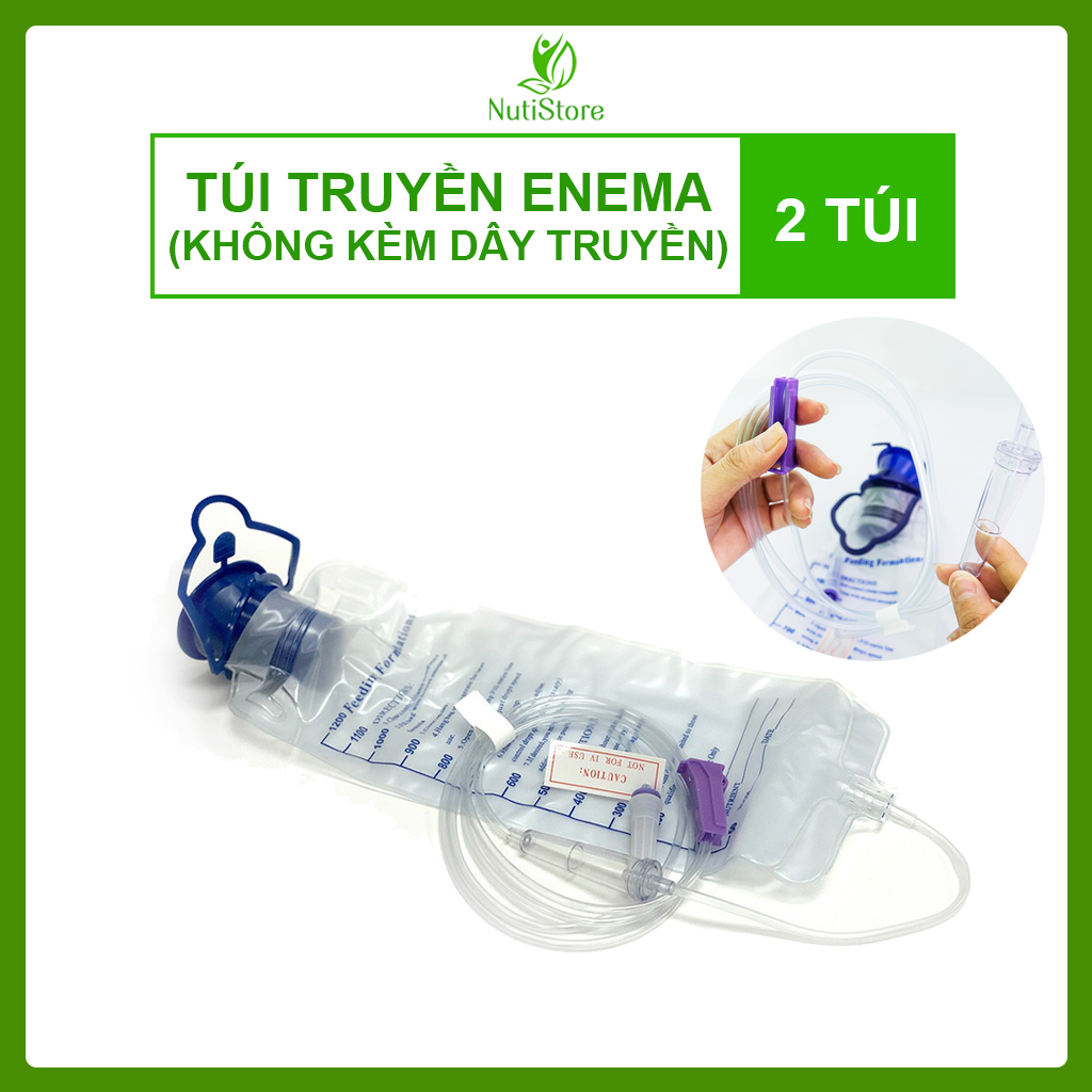 Túi Truyền Cafe Thải Độc Đại Tràng (Combo 2 Túi), Túi Truyền Enema (1200ml); Không Kèm Dây Truyền Enema