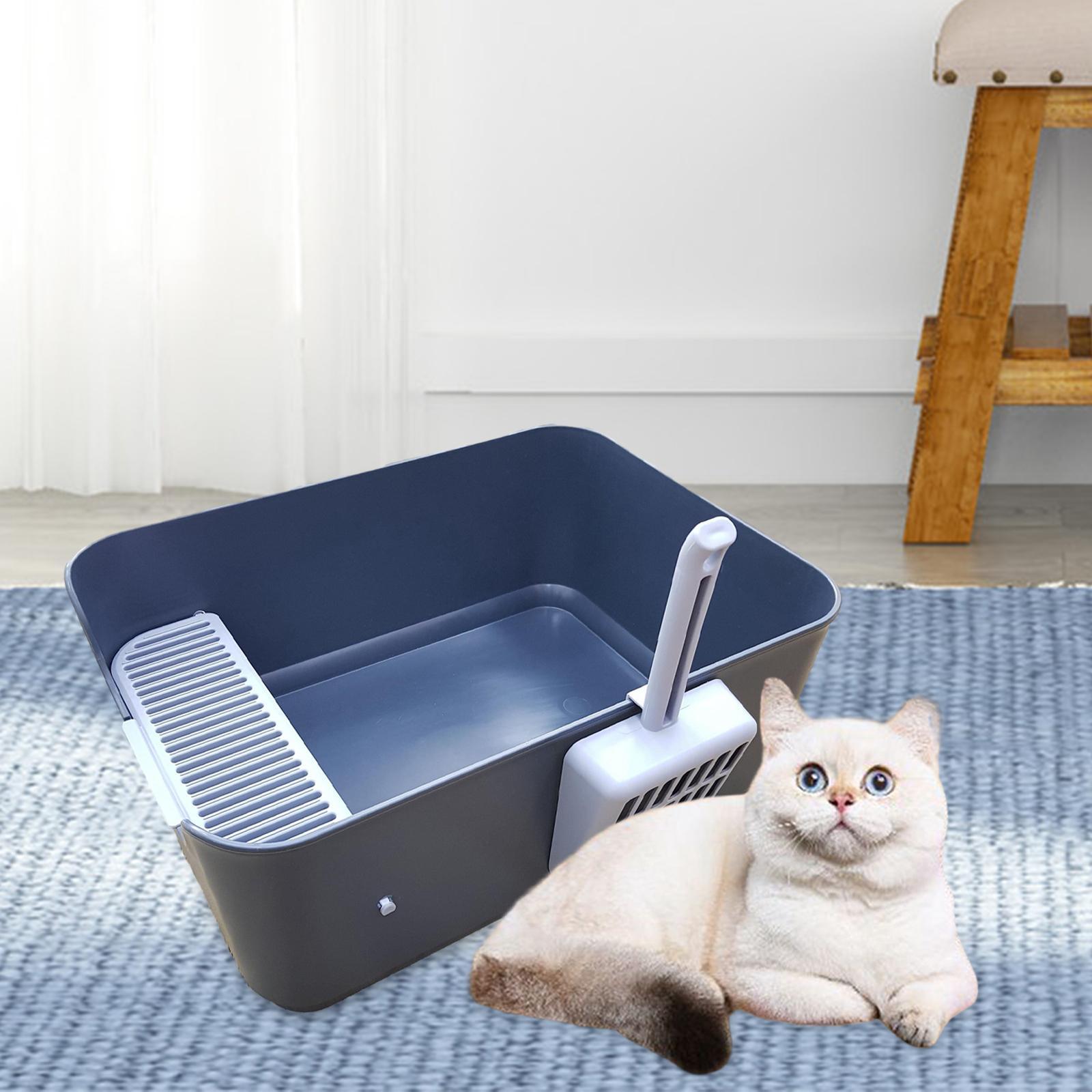 Pets Litter Tray Litter Pan Kitten Splashproof Cage Open Litter Box