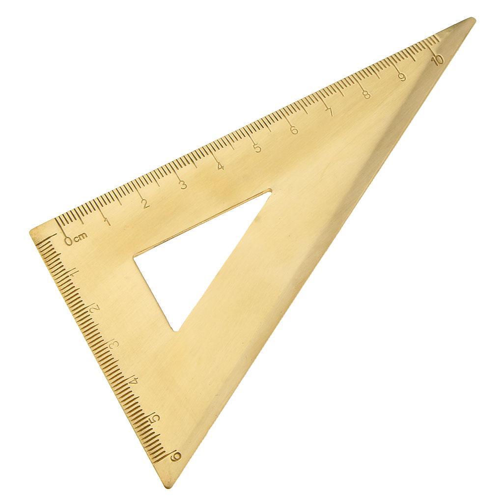 2xMini Brass Math Geometry Ruler Jewelry Measuring Tool Right Triangle