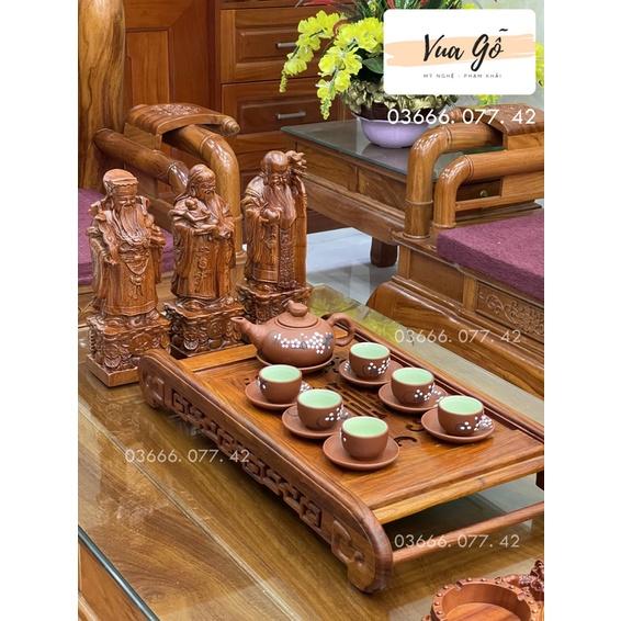 Khay Bàn Trà Cuốn Thư Gỗ Hương - Ý Nghĩa Vạn Thọ Vô Cương