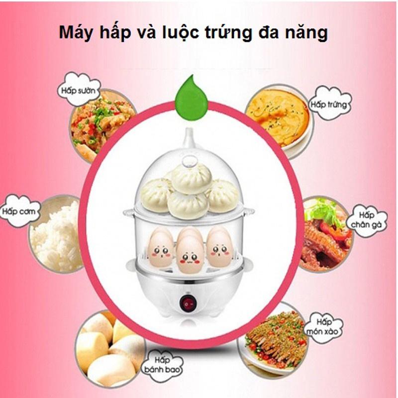 NỒI ĐIỆN LUỘC TRỨNG KIÊM NỒI HẤP THỨC ĂN ĐA NĂNG 2 TẦNG SIÊU TỐC