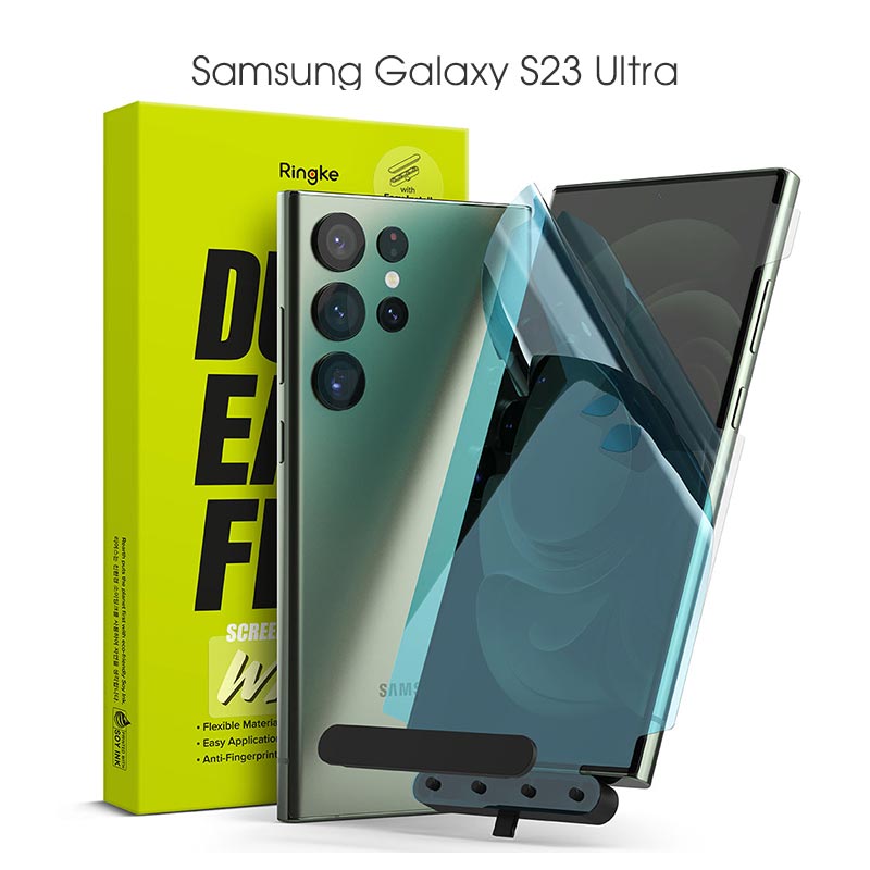 Dán màn hình dành cho Samsung Galaxy S23 Ultra Ringke Dual Easy Film Wing (Hộp 2 miếng) - Hàng Chính Hãng