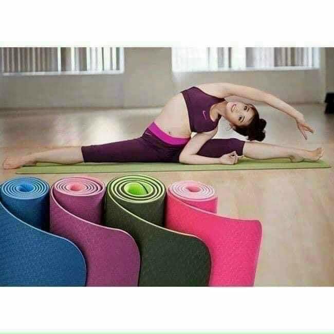 Thảm Yoga 2 Lớp Xịn, Đẹp Dày 6mm ( Màu giao ngẫu nhiên)