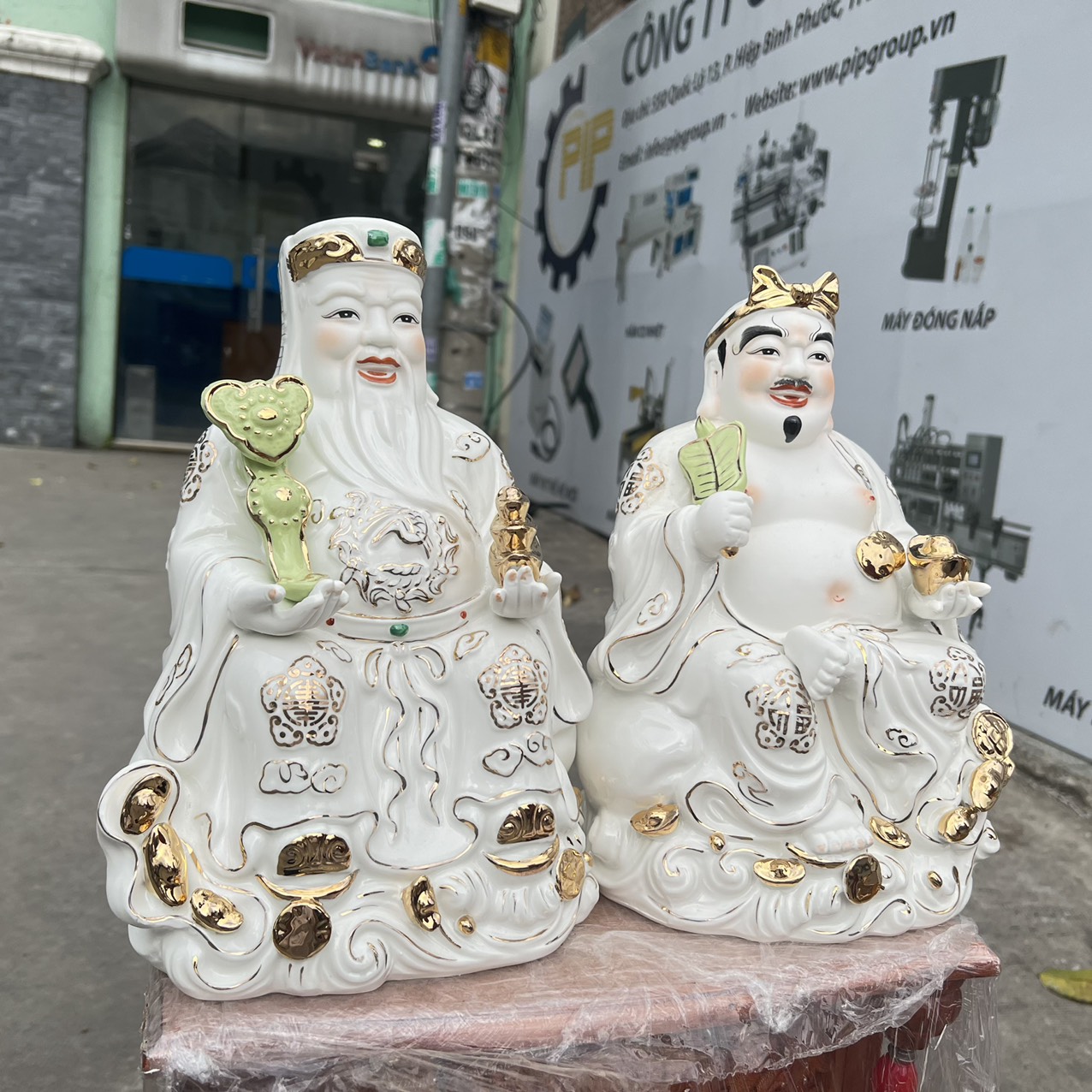 Tượng Thần tài Thổ Địa sứ trắng cao cấp cao 31cm