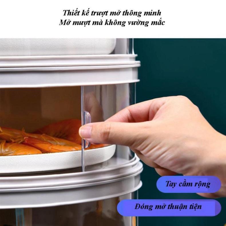 Lồng Bàn Nhiều Tầng, Giữ Nhiệt Đậy Thức Ăn Thông Minh 4 Tầng Dựng Thức Ăn Và 1 Tầng Dựng Rau Củ- Smarthome GG