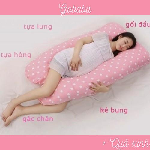 Gối bầu chữ U chất vải cotton lụa Hàn Quốc mát mẻ không nóng