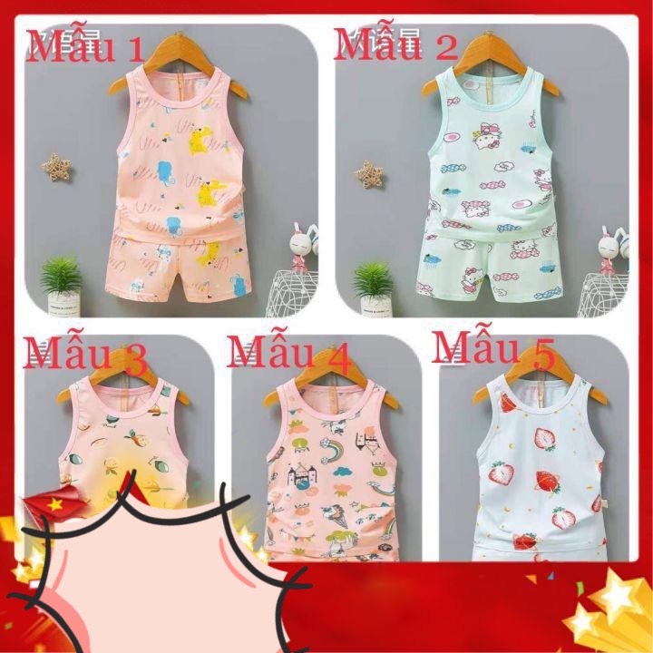 ️ BỘ CHO BÉ ️ Đồ Bộ sát nách Bé Gái ba lỗ Chất Cotton Lạnh Mẫu Mới Nhất