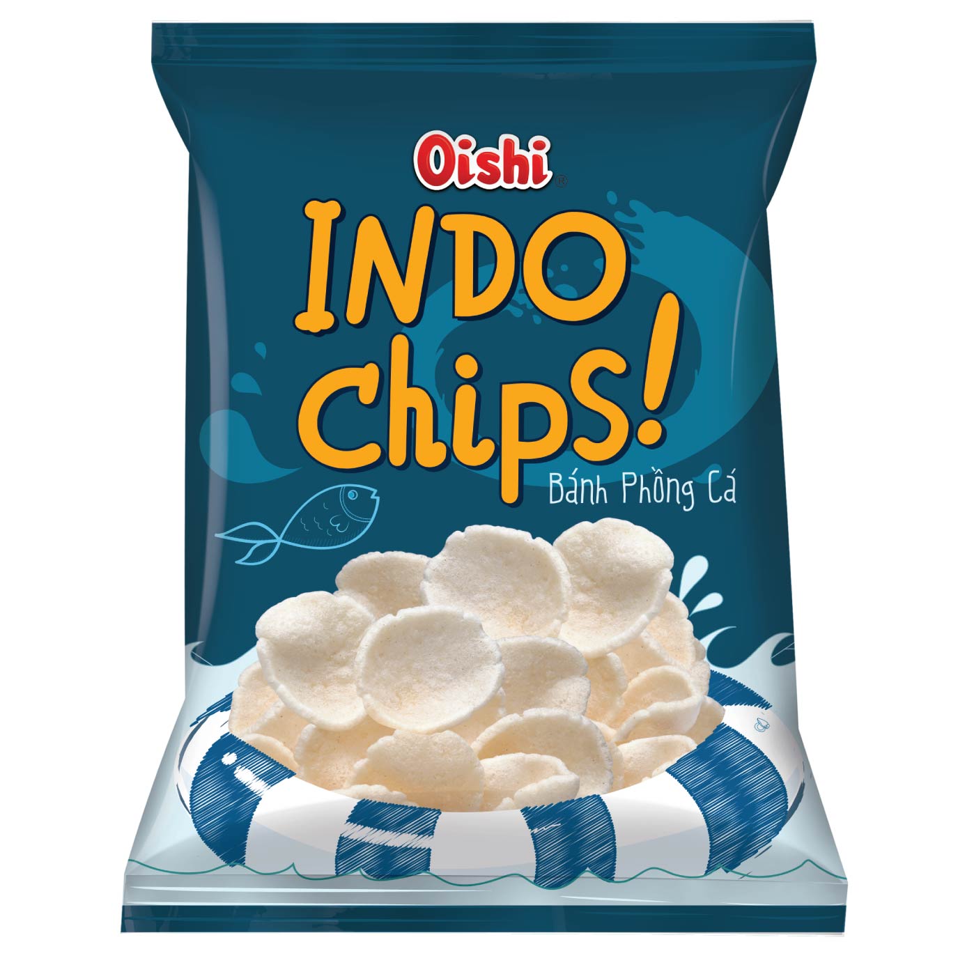 Combo 12 gói Oishi Snack Phồng Cá Indochips (75g/gói)