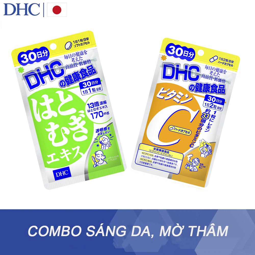 Sáng da, vitamin C DHC Nhật hỗ trợ giảm sản sinh melanin giúp mờ thâm, trắng da, da khỏe mạnh, tăng sức khỏe tổng thể - OZ Slim Store