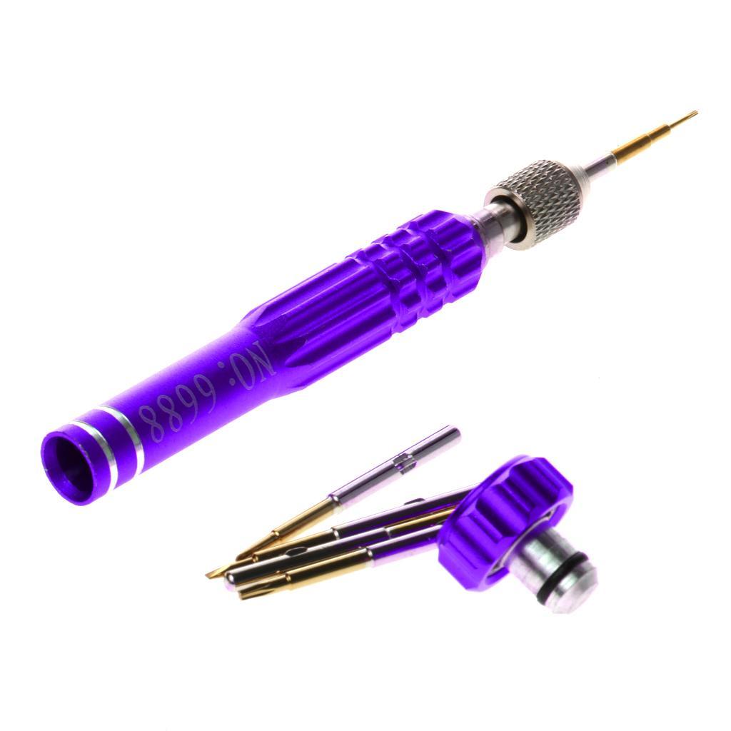 Mini Fix Cell Phone Repair Tool Kits 5 In1 Screwdriver Set Point Star Purple