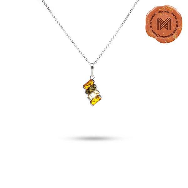 Dây chuyền Bạc 925 đính Đá Hổ Phách Multifaceted Millenne Paris MLNE2018BA