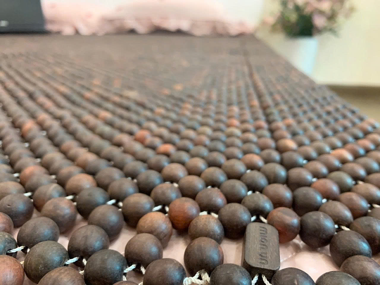 Chiếu Hạt Gỗ Trắc Mộc Cao Cấp - Kích Thước 1,5mx1,9m hạt 1.2cm ( video , hình thật )