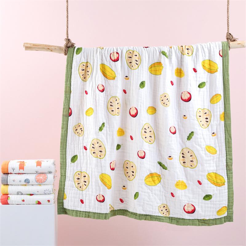 Mới Hoạt Hình Muslin Khăn Cho Bé Chăn Đầm Tắm Bé Sơ Sinh Rửa Lau Chăn Ga Gối Tiếp Liệu 110x110CM