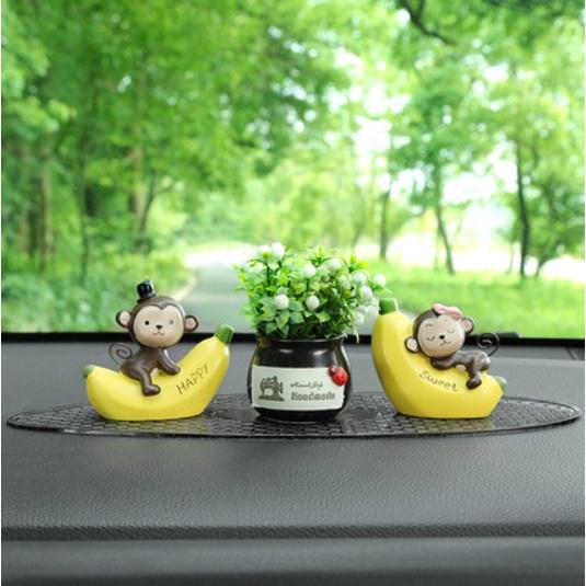 Set khỉ love trang trí taplo ô tô, táp lô xe hơi - Hoàng Đông Shop.