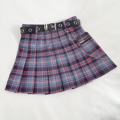 Chân váy xếp ly ngắn ulzzang cá tính kèm phụ kiện