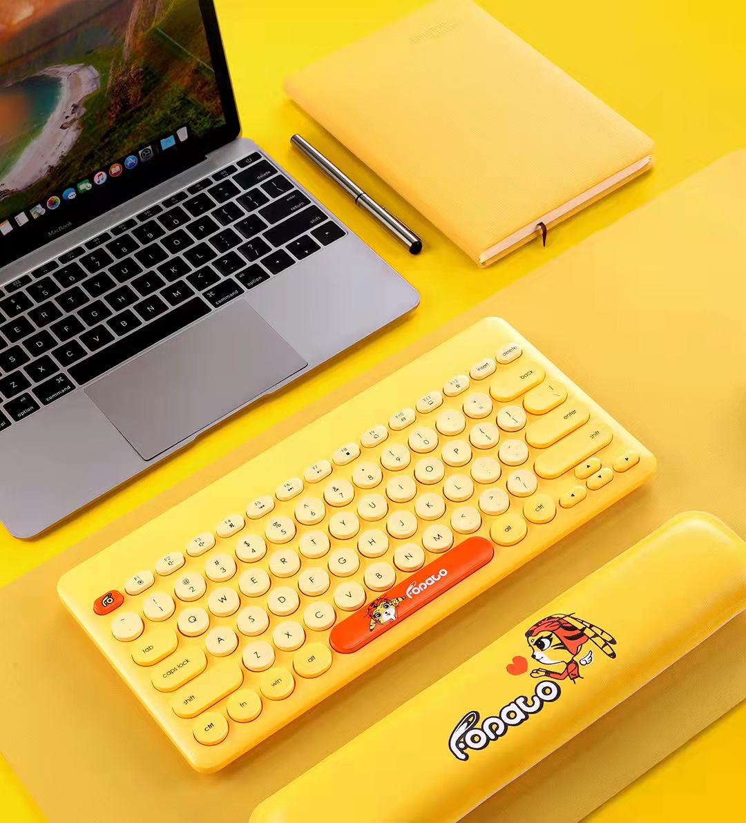 Bộ bàn phím chuột màng không dây FUDE LK586 78 Bộ kết hợp chuột bàn phím 1600 DPI 2.4G dành cho máy tính xách tay Mac Windows