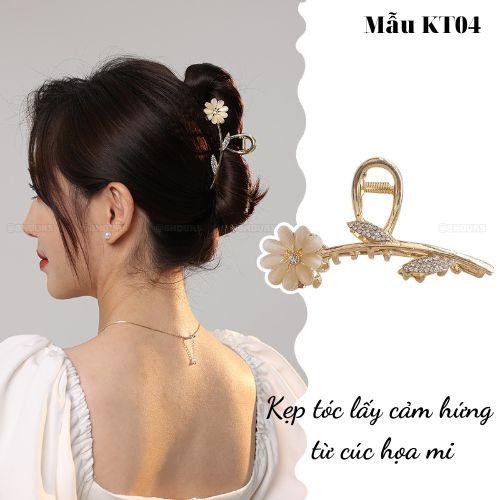 Kẹp tóc hàm cá mập hình cúc họa mi KT04 phong cách Hàn Quốc nữ tính