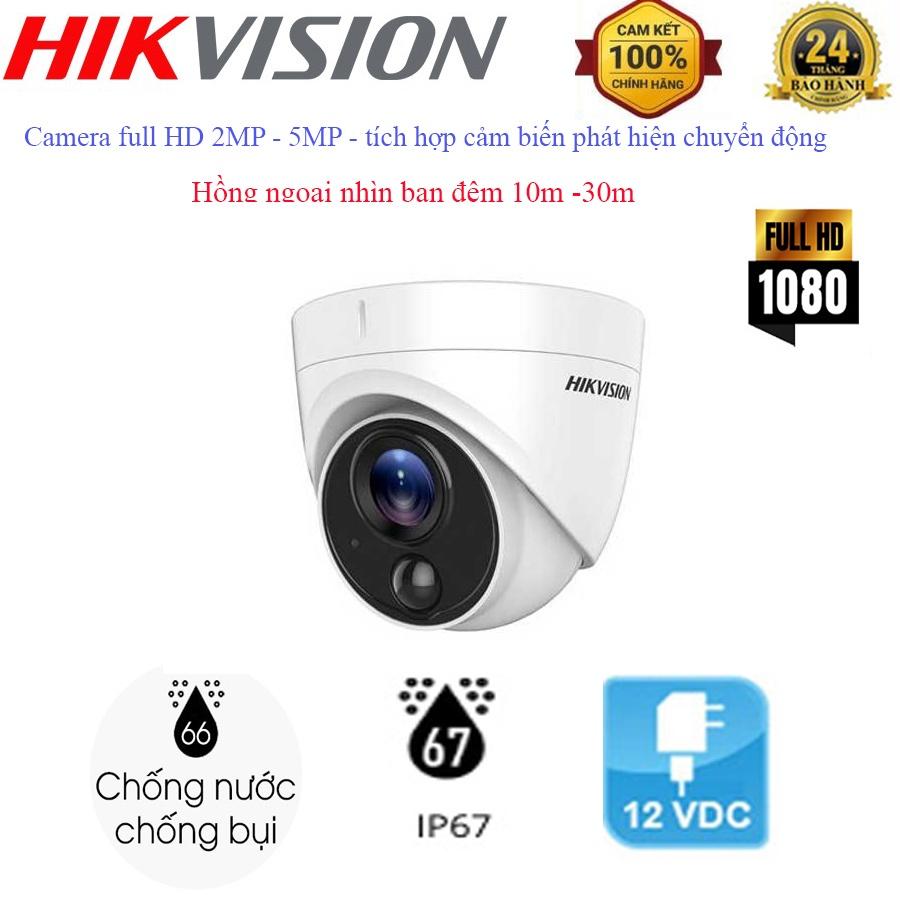 Camera Analog Bán Cầu Hivision DS-2CE71D0T-PIR và DS-2CE71D8T-PIRL,Tích Hợp Cảm Biến PIR, Đèn.full HD - Hàng Chính Hãng