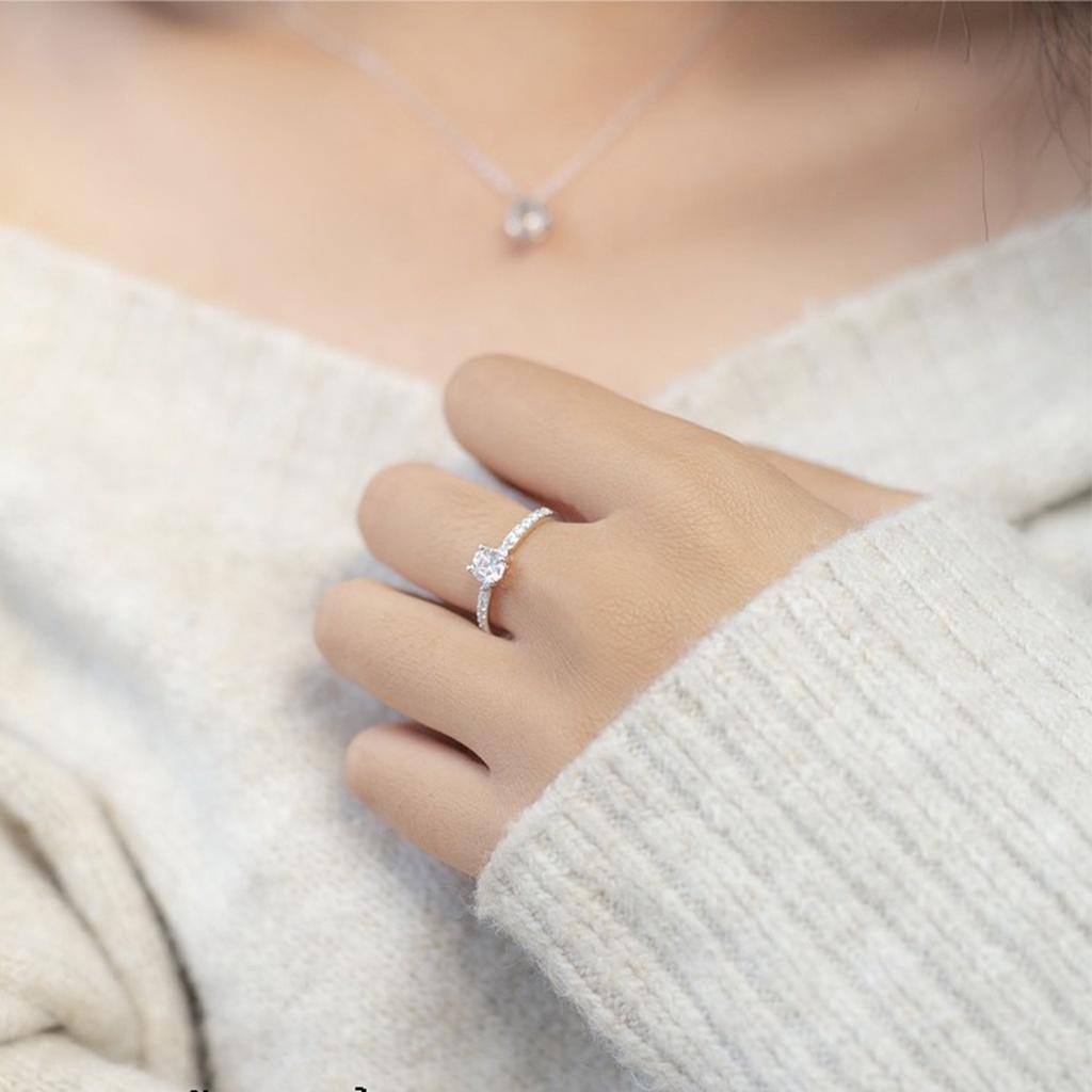 Nhẫn bạc nữ ANTA Jewelry Bud stone round đính đá tròn ATJ9025