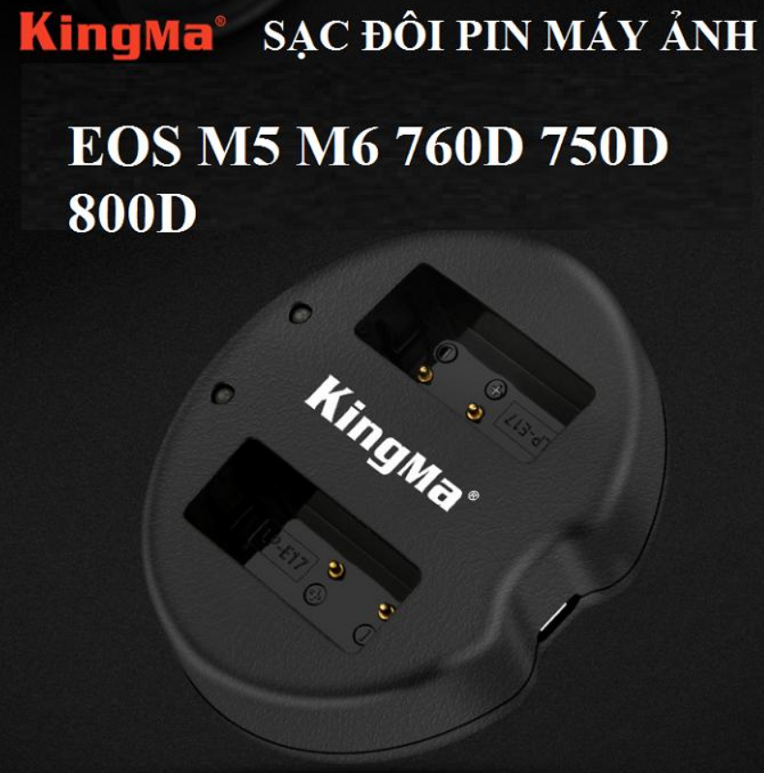 Sạc pin đôi cổng usb KingMa LP-E17 - Hàng Nhập Khẩu