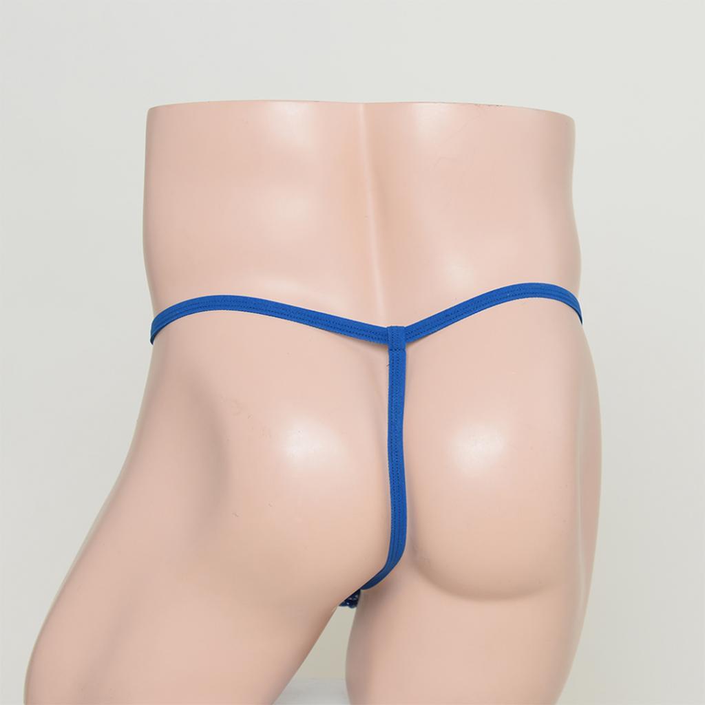 Men's Christmas Snowflake Underwear Bikini Briefs G-String Thongs Dark Blue