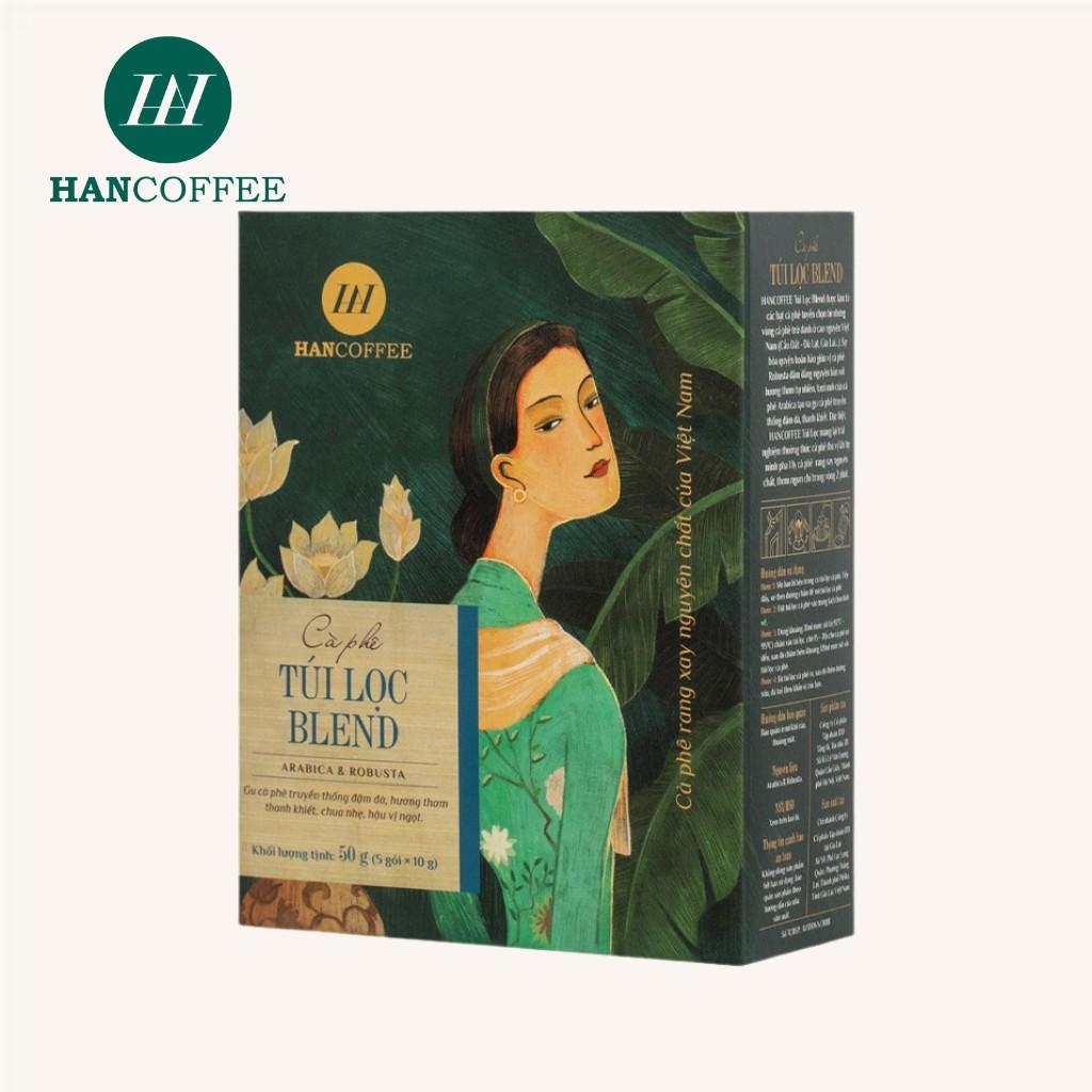 Cà Phê Túi Lọc Blend HANCOFFEE Đắng Nhẹ, Ngọt Sâu Hộp 5 gói - HND2S