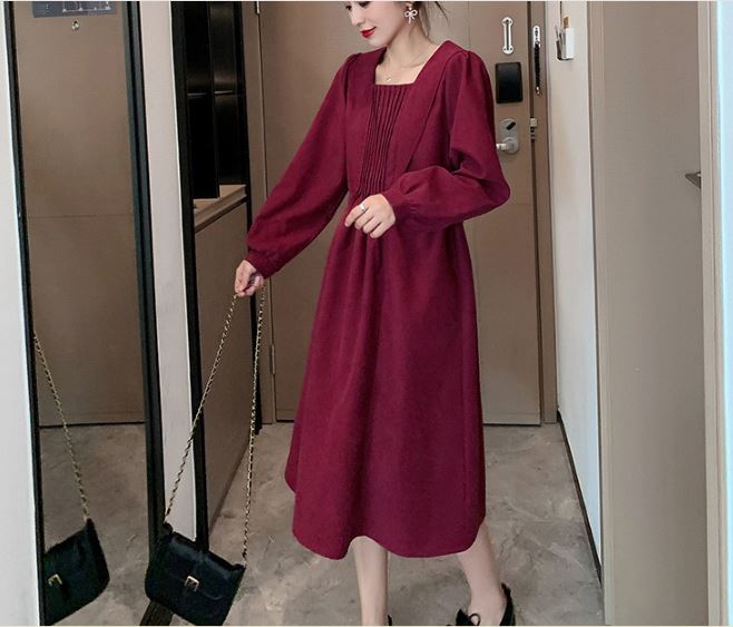 Váy Bầu Công Sở Thu Đông Azuno AZ1811 Chất Liệu Nhung Ép Cao Cấp Mẫu Mới 2020