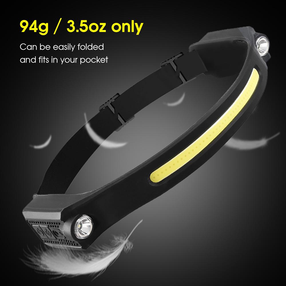 Lightweight Headlamp Flashlight USB Rechargeable Outdoor Waterproof Headlight for Camping Hiking Fishing Running Cycling