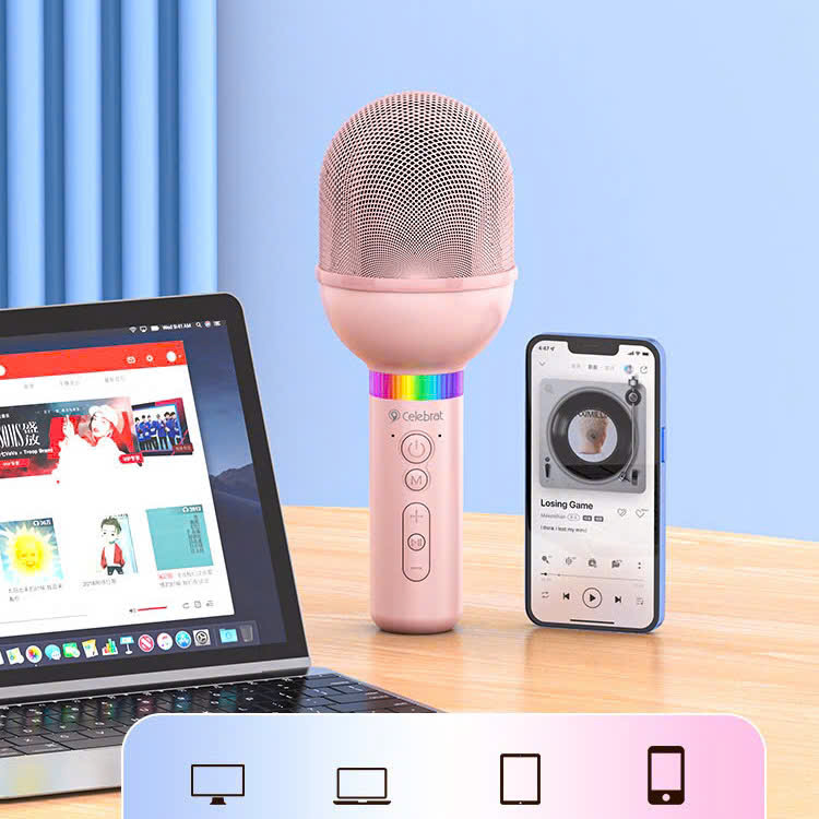 Micro Bluetooth Celebrat SP-16 hát Karaoke gia đình, âm thanh vòm Hifi, hàng chính hãng, Kim Ánh cho dùng thử 30 ngày