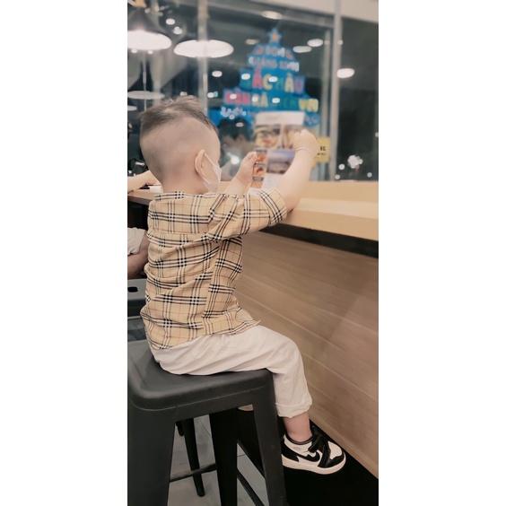 Set sơ mi + quần kaki ống suông cho be trai 10-18kg