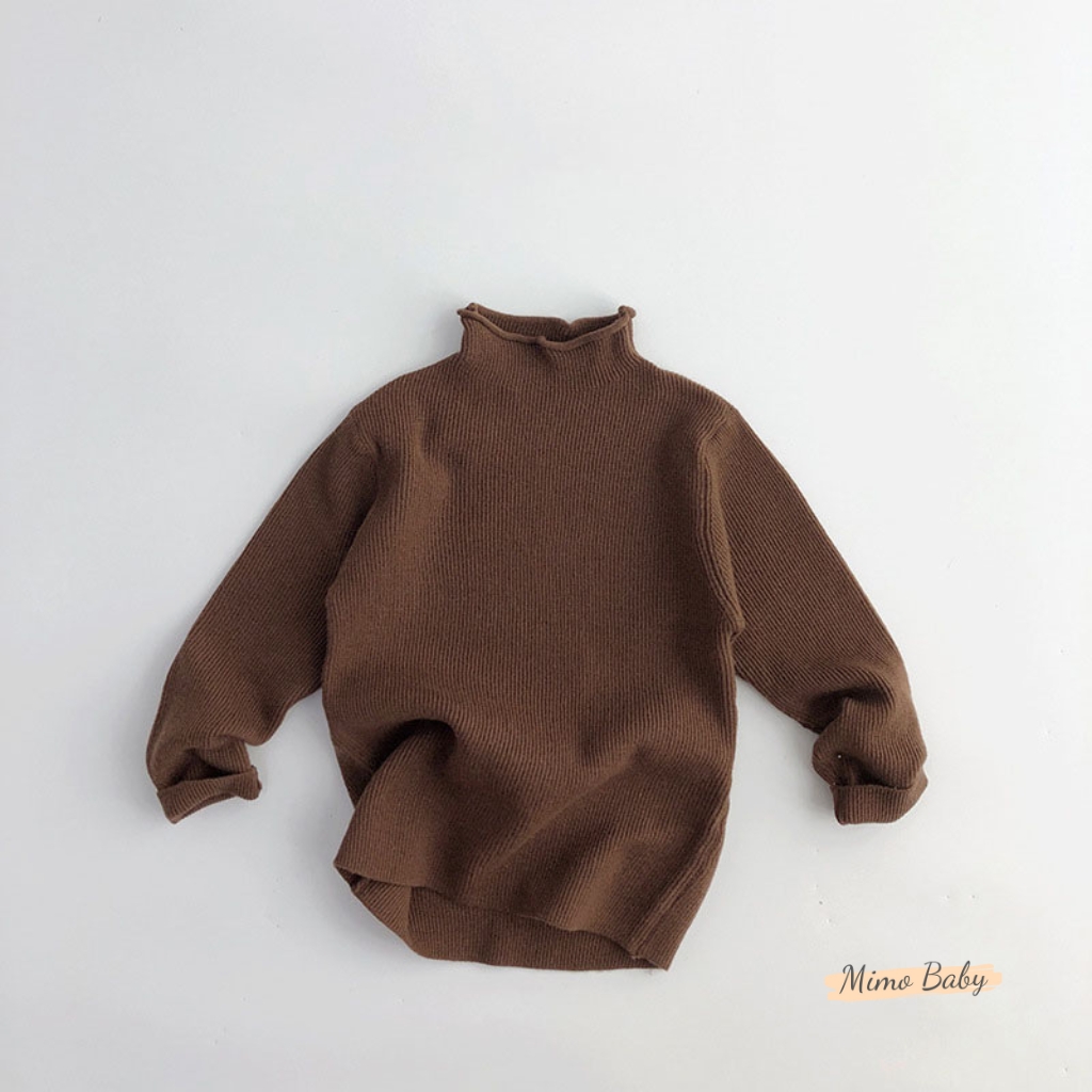 Áo len giữ nhiệt cao cổ màu trơn mùa thu đông cho bé Mimo Baby QA57