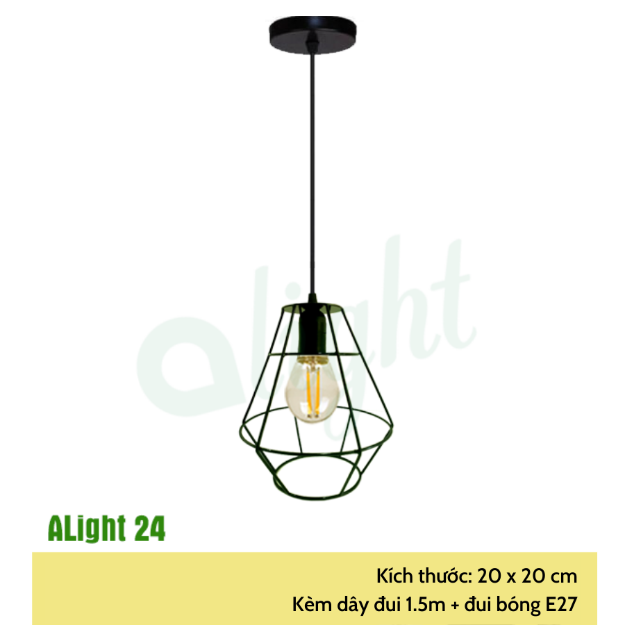 Đèn thả trần + KÈM BÓNG 4W, đèn trang trí decor hình trụ tròn phù hợp cho nhiều không gian