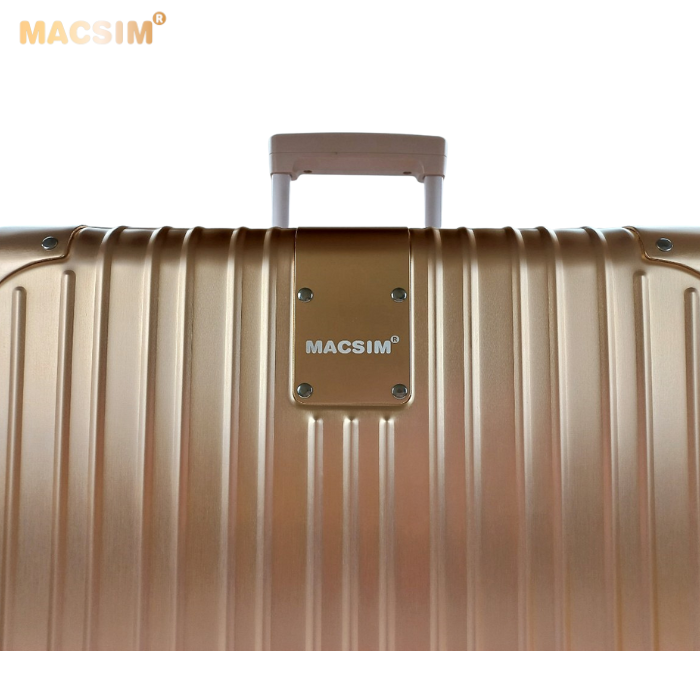 Vali hợp kim nhôm nguyên khối MS1104 nhãn hiệu Macsim cao cấp màu Rose cỡ 26 inches