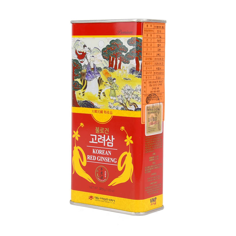Thực Phẩm Chức Năng Hộp 37.5 Grams (2-3 củ) Hồng sâm khô Daedong Korea 6 năm tuổi  - Korean Red Ginseng 6 Years Premium