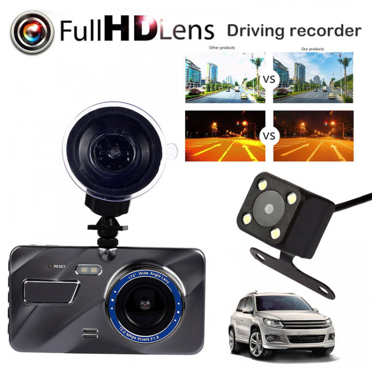 Camera Hành Trình Tự Động Bật Tắt Kèm Màn Hình Cho Ô Tô (4 Inch HD1080P)