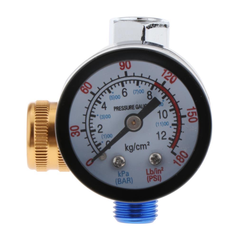 2X Spray Air Regulator Gauge Controller Airbrush Accessories Yellow