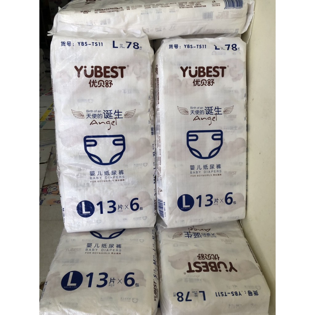 Bỉm/Tã Quần Yubest Angel size L 78 miếng cho bé 9-14kg