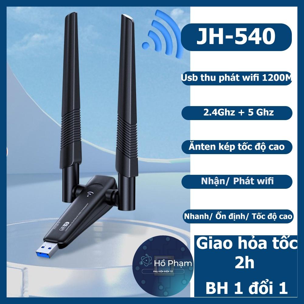 USB Thu Phát Wifi 600/ 1200mbps tốc độ cao 2 râu ăng ten kép cho Laptop PC 2.4 / 5g - JH N535/ N540