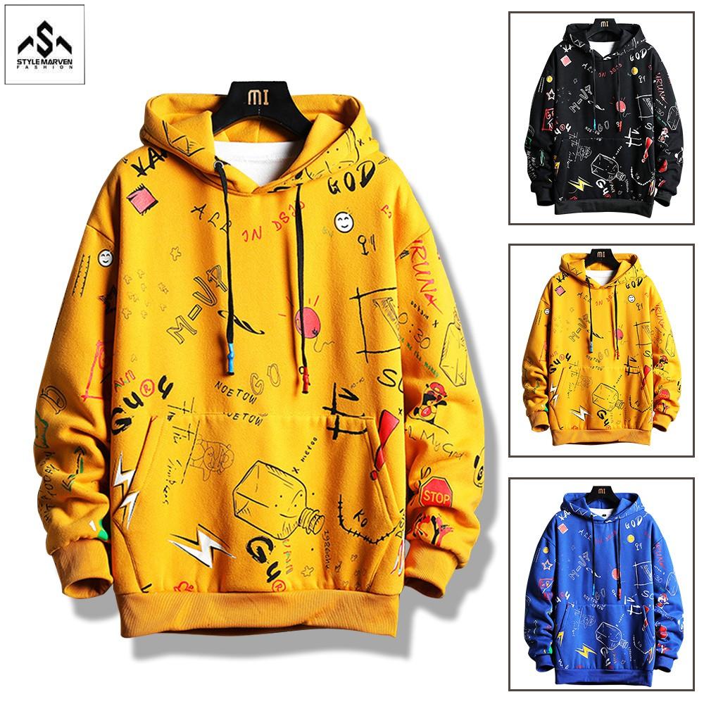 Áo nỉ nam nữ dài tay in họa tiết STYLE MARVEN hoodie basic trẻ trung - AO TOP NAM 90000173