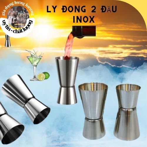 Giá Sỉ Ca ly đong định lượng 2 đầu 20/40ml inox Jigger cocktail & wine bar - Zigger inox zic 2 đầu