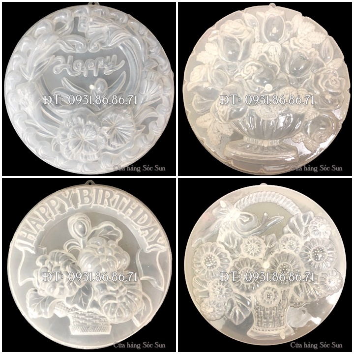 Bộ 4 khuôn làm bánh, rau câu, ép xôi loại 25 cm – Mã số 1958