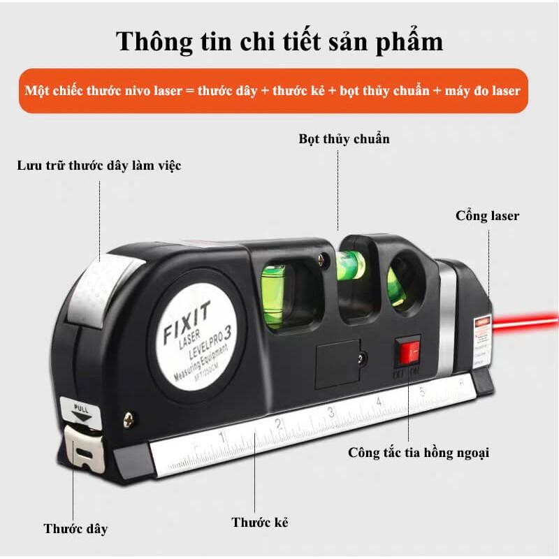 【7 IN 1】Thước nivo laser đa chức năng, thước dây + thước nivo + máy đo laser + bọt thủy chuẩn - Home and Garden