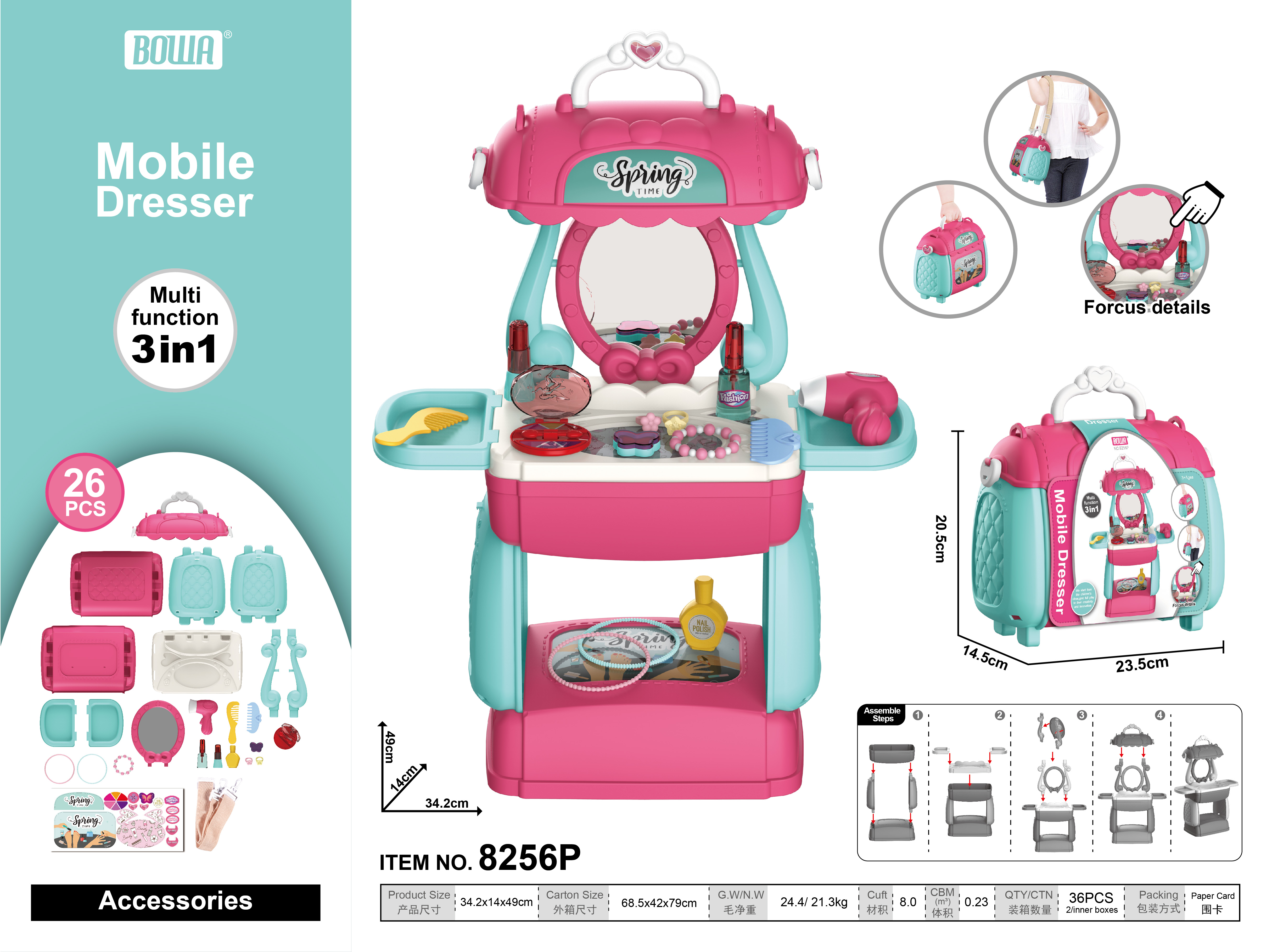Bộ đồ chơi nhập vai BOWA – Vali trang điểm 21 món / Cặp trang điểm 26 món