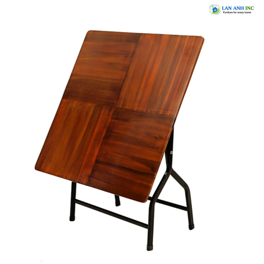 Bàn ăn thấp gấp gọn gỗ vuông 70x70cm chân sắt sơn tĩnh điện đẹp hiện đại LAPX11